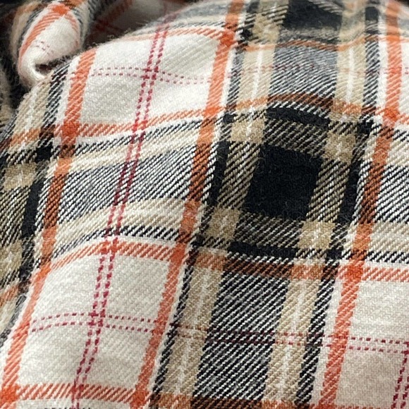 J. Jill Womens Size Large Red / Tan Plaid Long Sleeve Button Down Blouse Top - Picture 7 of 16